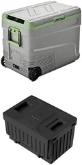 EUHOMY 12 Volt 58QT Fridge, Freezer, Cooler Bundle with Car Fridge Battery for Camping, Trip, Truck, Home Use