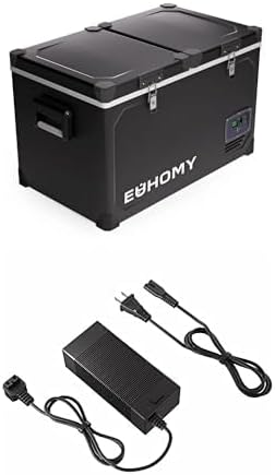EUHOMY 12 Volt 69QT Electric Cooler Bundle with AC Power Cord for 12V Fridge Portable Freezer