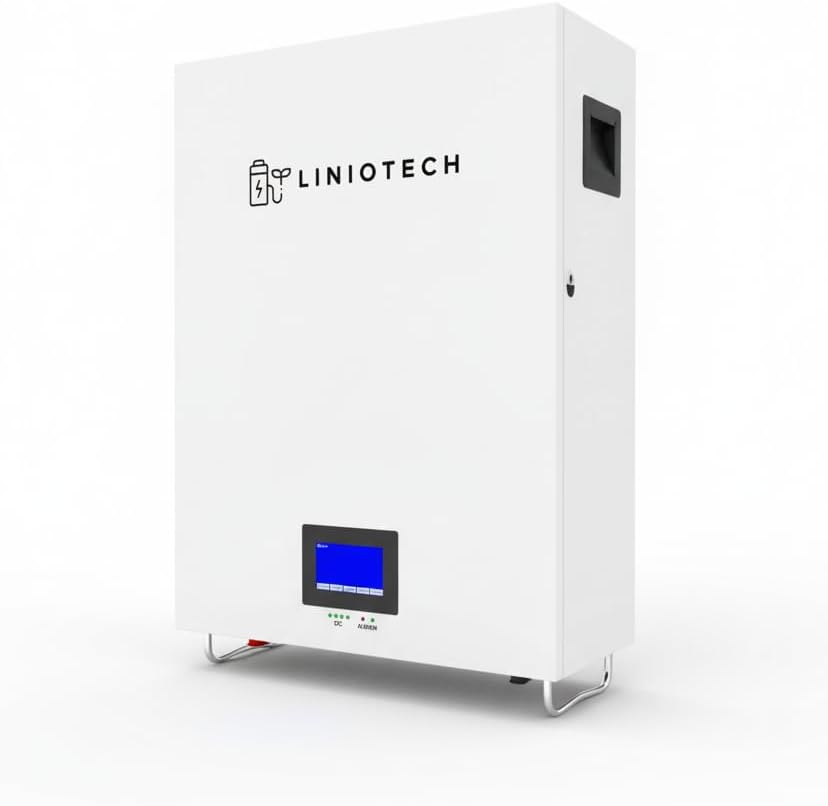 Liniotech 48V 200Ah LiFePO4 Battery 10kWh Power Wall | UL1973 Certified Solar Battery | Compatible with Sol-Ark Inverters | Home Backup Energy Storage System | Off-Grid & Grid-Tie Solar Battery