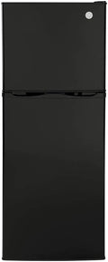 GE GPV10FGNBB 24' Top Freezer Refrigerator with 9.93 cu. ft. Capacity 12V DC Power Only LED Lighting and Adjustable Spillproof Glass Shelves in Black