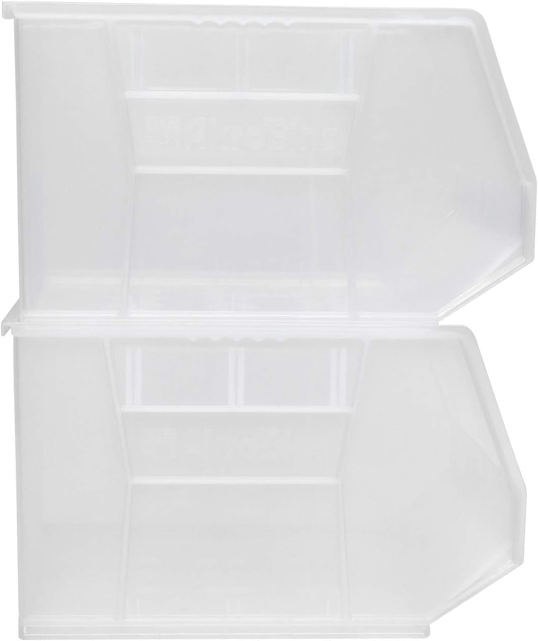 Akro-Mils 30270 AkroBins Plastic Storage Bins, Space-Saving Stackable Bins for Garage, Pantry, Craft Organization, 18' x 16' x 11', Clear, 3-Pack