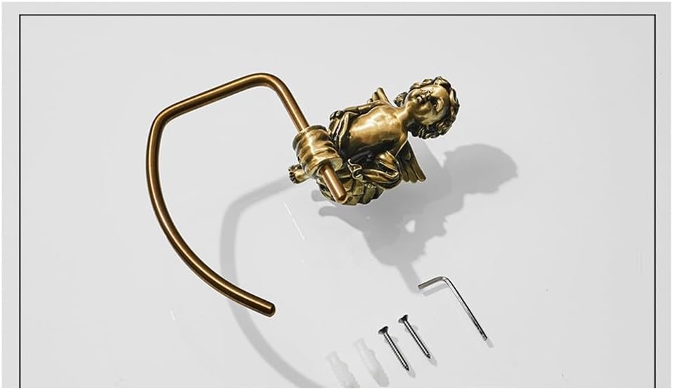 Bronze Color Classic Angel Towel Ring Home Deco Premium Brass Gold Towel Holder for Bathroom Wall Towel Rack,Bronze,1