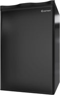 COSTWAY Compact Refrigerator, Single Door 3.2 CU.FT. Mini Fridge Compartment with Adjustable Thermostat and Removable Glass Shelves, Freezer Cooler Fridge for Dorm Apartment Office, Black