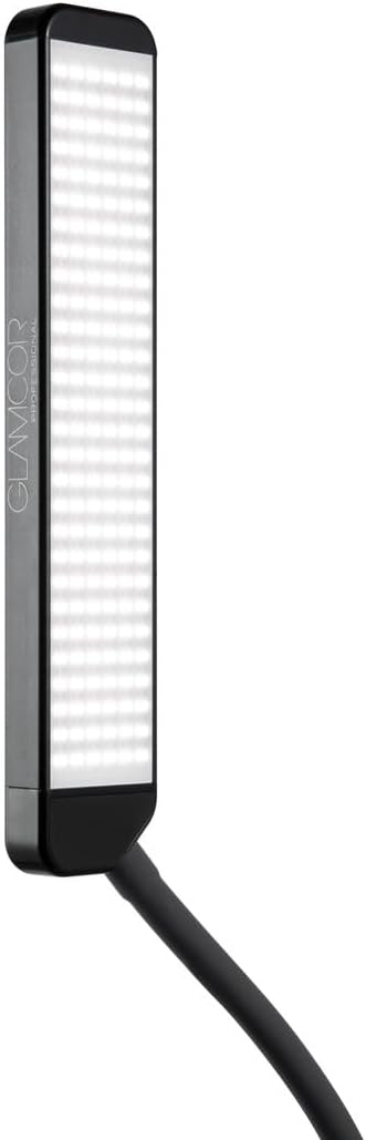 GLAMCOR Elite X Portable LED Lighting Kit for Eyelash Extension, Esthetician, Makeup, Filming & Photography | 5600K Five-Stage Dimming Daylight, with Travel Bag & Tripod (Black w/Black Sparkle)