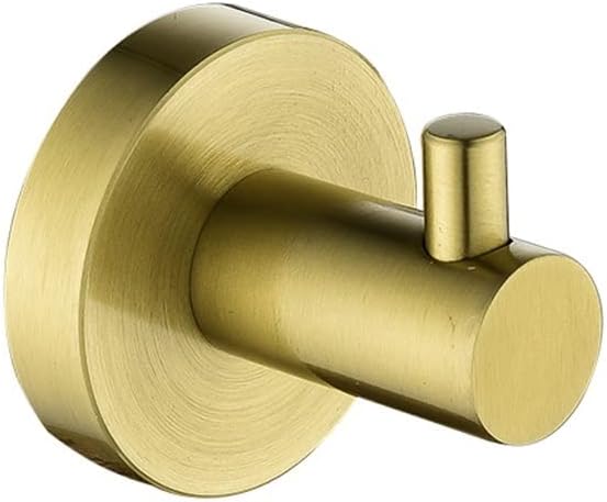 Towel Holder Brushed Gold Stainless Steel Bathroom Hardware, Hand Towel Ring, Toilet Paper Holder, 2 Robe Towel Hooks, Bathroom Accessories Kit Towel Hanger (Color : 4 Pieces Set) (Robe Hook)