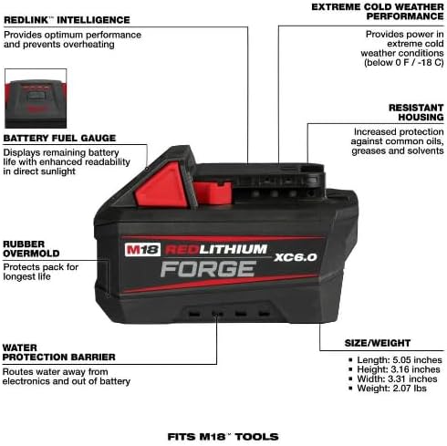 Milwaukee v M18 REDLITHUM Forge XC6.0 Batery Pack + TPT Premium cart storekid.