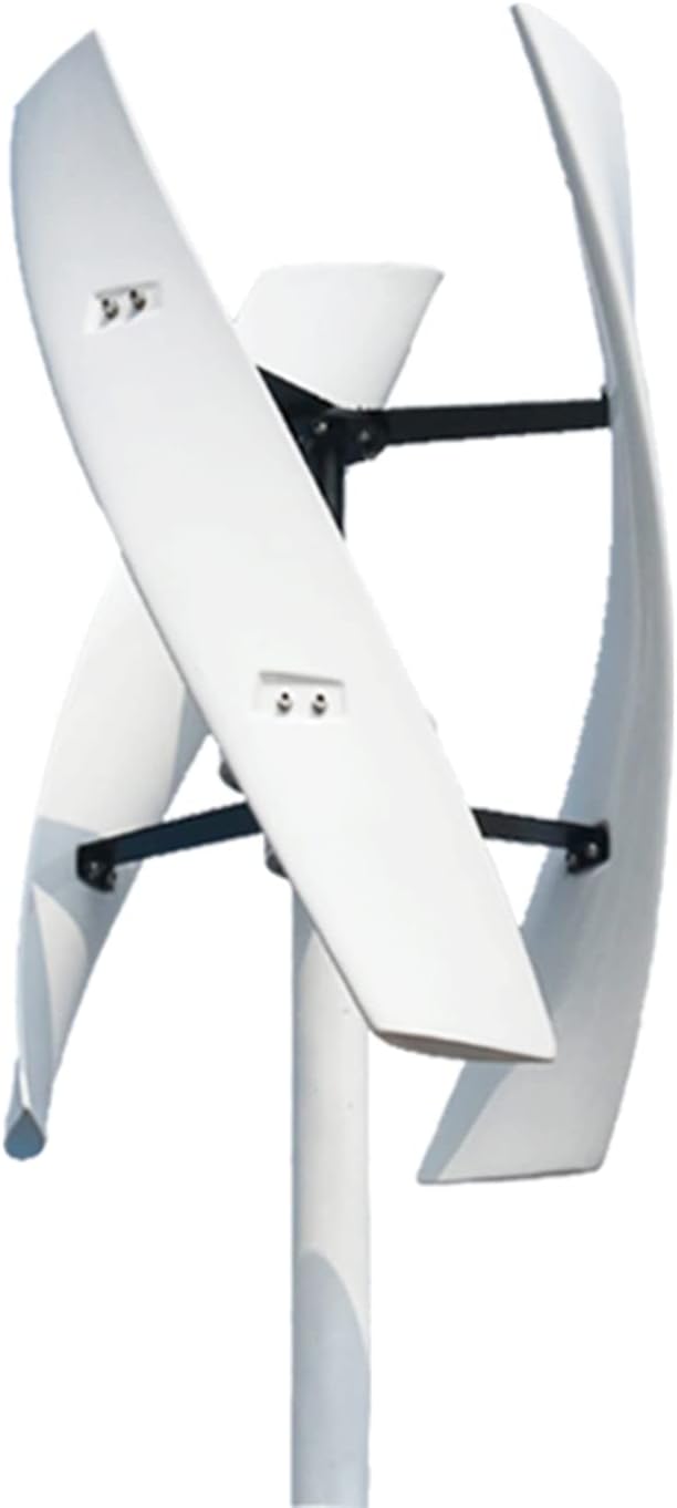 Vertical Wind Turbine Generator Set, 3000W 12V 24V 48V Vertical Wind Turbine Generator with Charging Regulator 3 Blades Suitable for Garden Outdoor Street Lights (12V White)