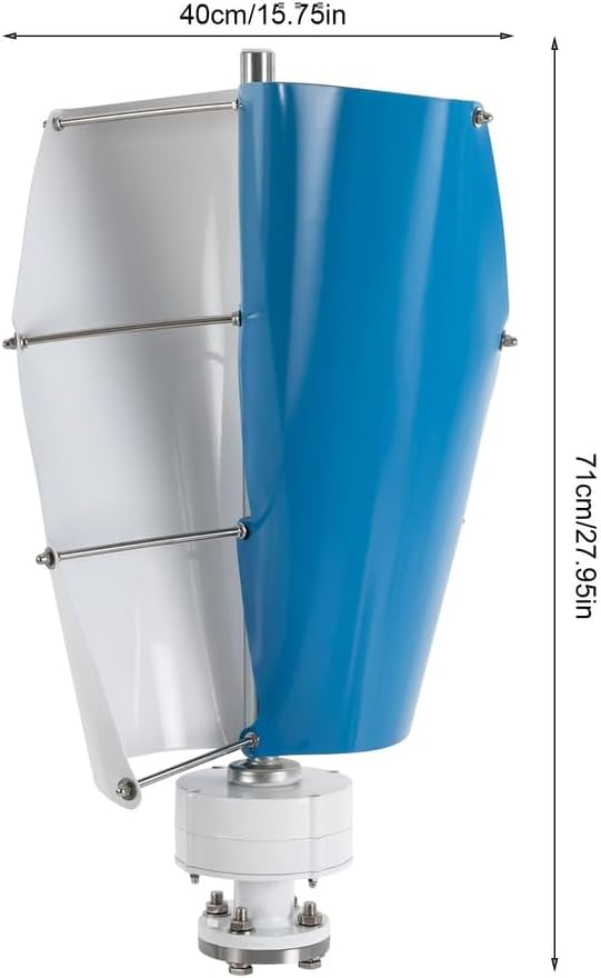 48V,3000W No Noise Outdoor Emergency Wind Turbine Generator, with Controller 2 Blade Blue Spiral Solar Wind Power Wind Generator Kit for Marine, Boat, Farm (12V-48V)