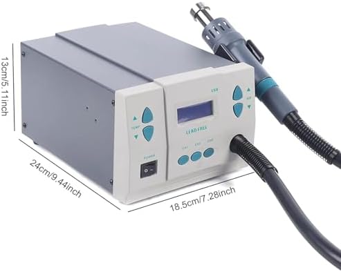 Hot Air Welding Station, 1000W Industrial-Grade with LCD Display, Brushless DC Eddy Current Fan for Electronic Product Repair and Desoldering, 250cm/s