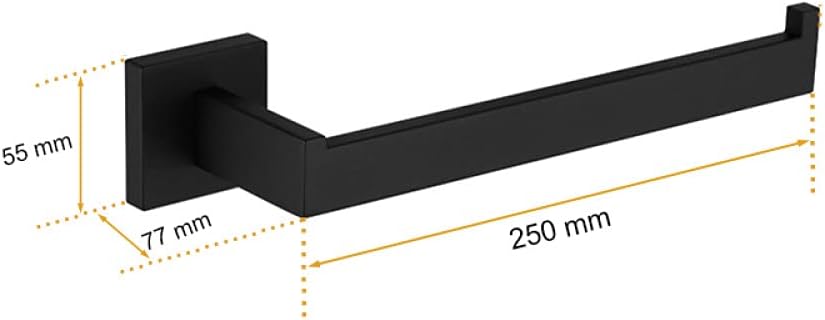 Matte Black Bathroom Hardware Accessories Towel Bar, Towel Ring, Toilet Paper Holder, Robe Hook, Hand Towel Holder,4 Pieces Set 2 Hook,As Shown