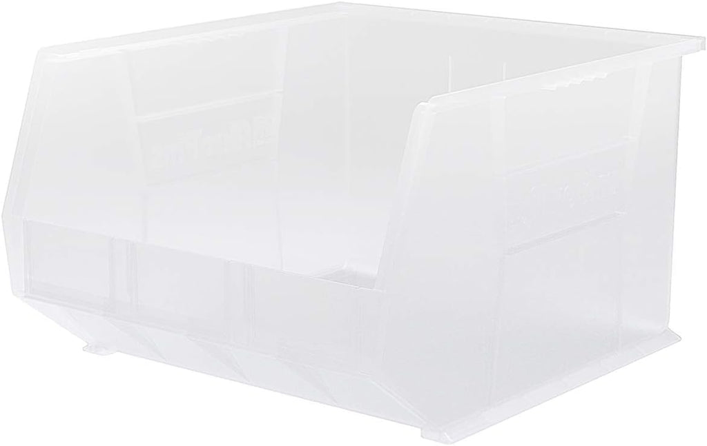 Akro-Mils 30270 AkroBins Plastic Storage Bins, Space-Saving Stackable Bins for Garage, Pantry, Craft Organization, 18' x 16' x 11', Clear, 3-Pack