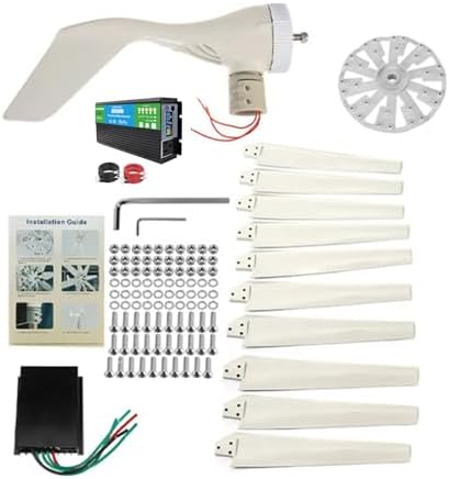 12000W Portable Vertical Wind Turbine Generator Kit - 48V, Efficient 2M/S Start, Includes Charge Controller for Off-Grid Power Solutions, Renewable Energy System