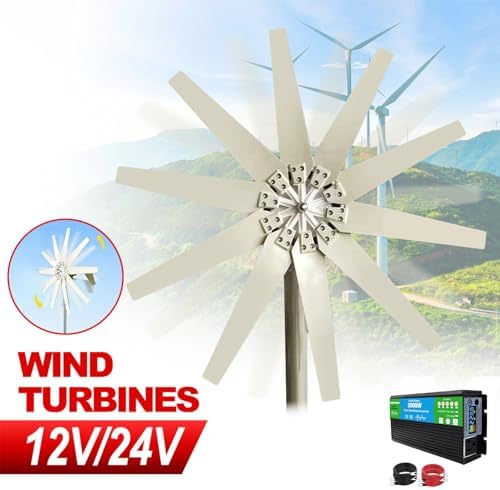 12000W Portable Vertical Wind Turbine Generator Kit - 48V, Efficient 2M/S Start, Includes Charge Controller for Off-Grid Power Solutions, Renewable Energy System