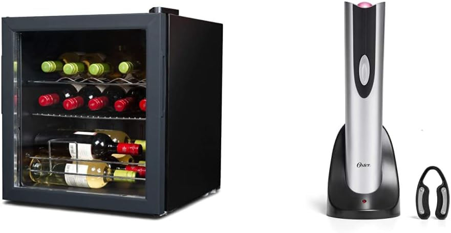 BLACK+DECKER 14-Bottle Wine Fridge and Oster Electric Wine Opener Kit