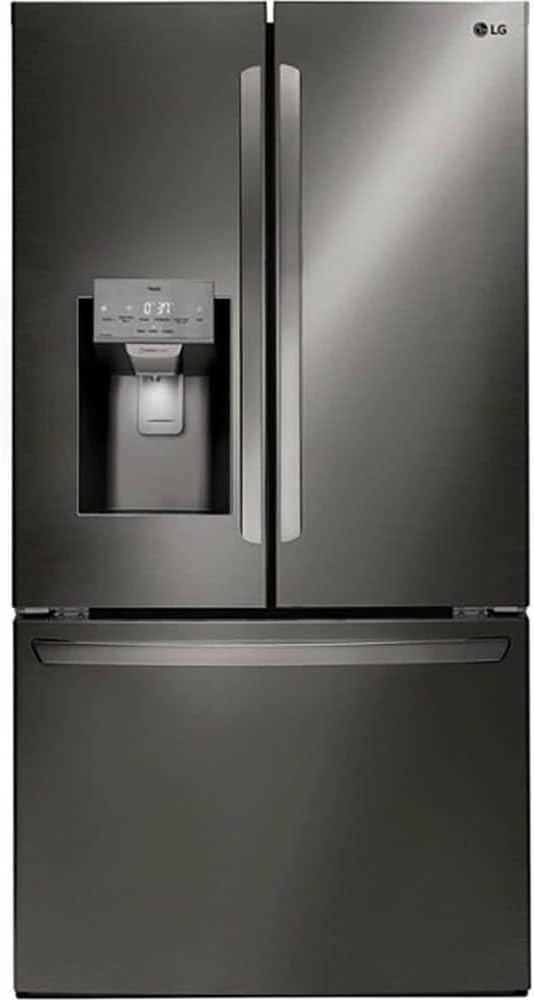 LG 28 Cu. Ft. Smart French Door Refrigerator with Dual Ice Maker, Door Cooling+, Wi-Fi Connectivity, and PrintProof Black Stainless Steel Finish