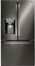 LG 28 Cu. Ft. Smart French Door Refrigerator with Dual Ice Maker, Door Cooling+, Wi-Fi Connectivity, and PrintProof Black Stainless Steel Finish
