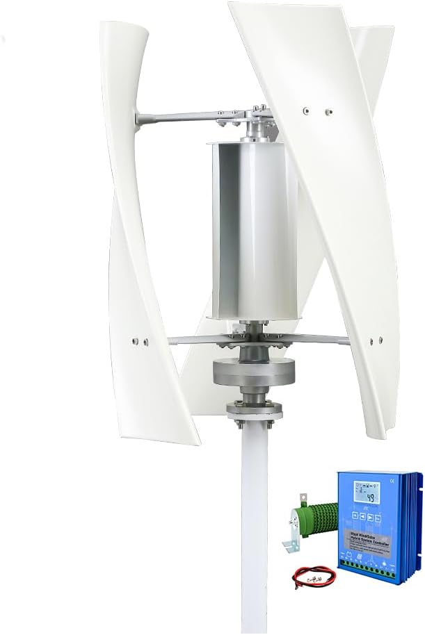 3 Blades Wind Turbine Generator Kit,3000W 220V Vertical Three Phase Low Noise High Efficiency Vertical Wind Turbine Generator for Boats Cabins Or Mobile Houses,24v
