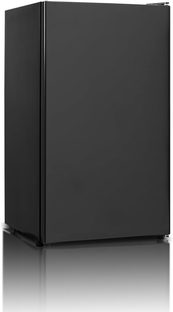 3.2 Cu.Ft Mini Fridge for Bedroom, Small Refrigerator with Single Door & 7 Level Adjustable Thermostat, Mini Fridge for Office, Dorm, Apartment, Black