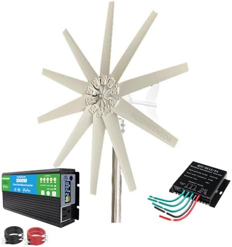 12000W 48V Portable Vertical Wind Turbine Generator Kit - Efficient 2M/S Start Wind Power System with Charge Controller for Off-Grid Energy Solutions