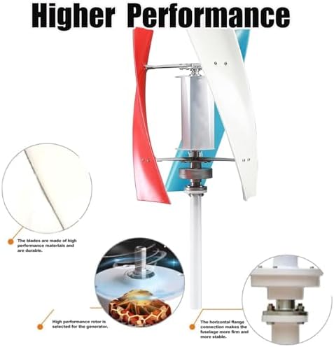 1000W Vertical Wind Turbine Generator Kit - 12V/24V/48V/220V AC, Low-Speed Start, Ideal for Home and Street Lighting, Complete with Controller for Efficient Wind Power.
