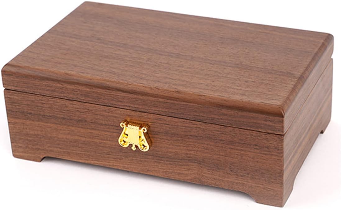 BinkeGG Play [ Howl's M0ving Castle (Merry Go Round of Life) ] 30 Note High Class Walnut Wooden Wind up Music Box Jewelry Box with Sankyo Music Box Movement