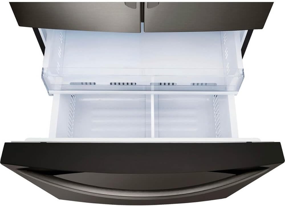 LG 28 Cu. Ft. Smart French Door Refrigerator with Dual Ice Maker, Door Cooling+, Wi-Fi Connectivity, and PrintProof Black Stainless Steel Finish