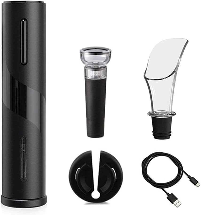 Electric Wine Opener Rechargeable Automatic Corkscrew Wine Bottle Opener with USB Charging Foil Cutter Bottle Stopper Poure (Color : A) (B)
