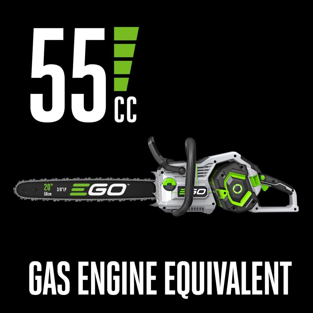 EGO POWER+ Chain Saw, 20' Battery Powered Chainsaw, Electric Cordless, Includes 56V 6.0Ah Battery and Charger – CS2005