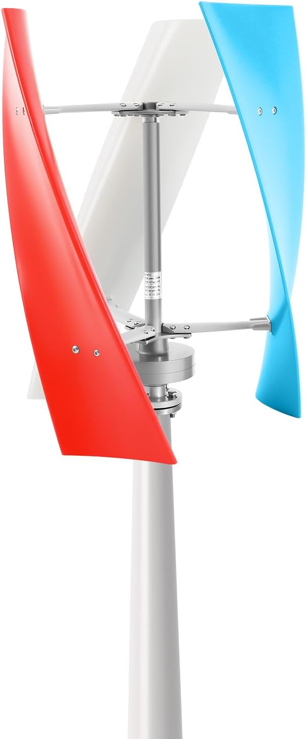 400W Wind Turbine Generator Kit, 3 Blades Wind Power Generator, 24V Vertical Axis Wind Turbine Generator Kit with Controller, Ultra-Quiet Design for Home, Boats, Street Lighting