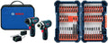 BOSCH CLPK27-120 12V Max 2-Tool Combo Kit (Drill/Driver and Impact Driver) with 2 Batteries, Charger and Case & 44 Piece Impact Tough Screwdriving Custom Case System Set SDMS44
