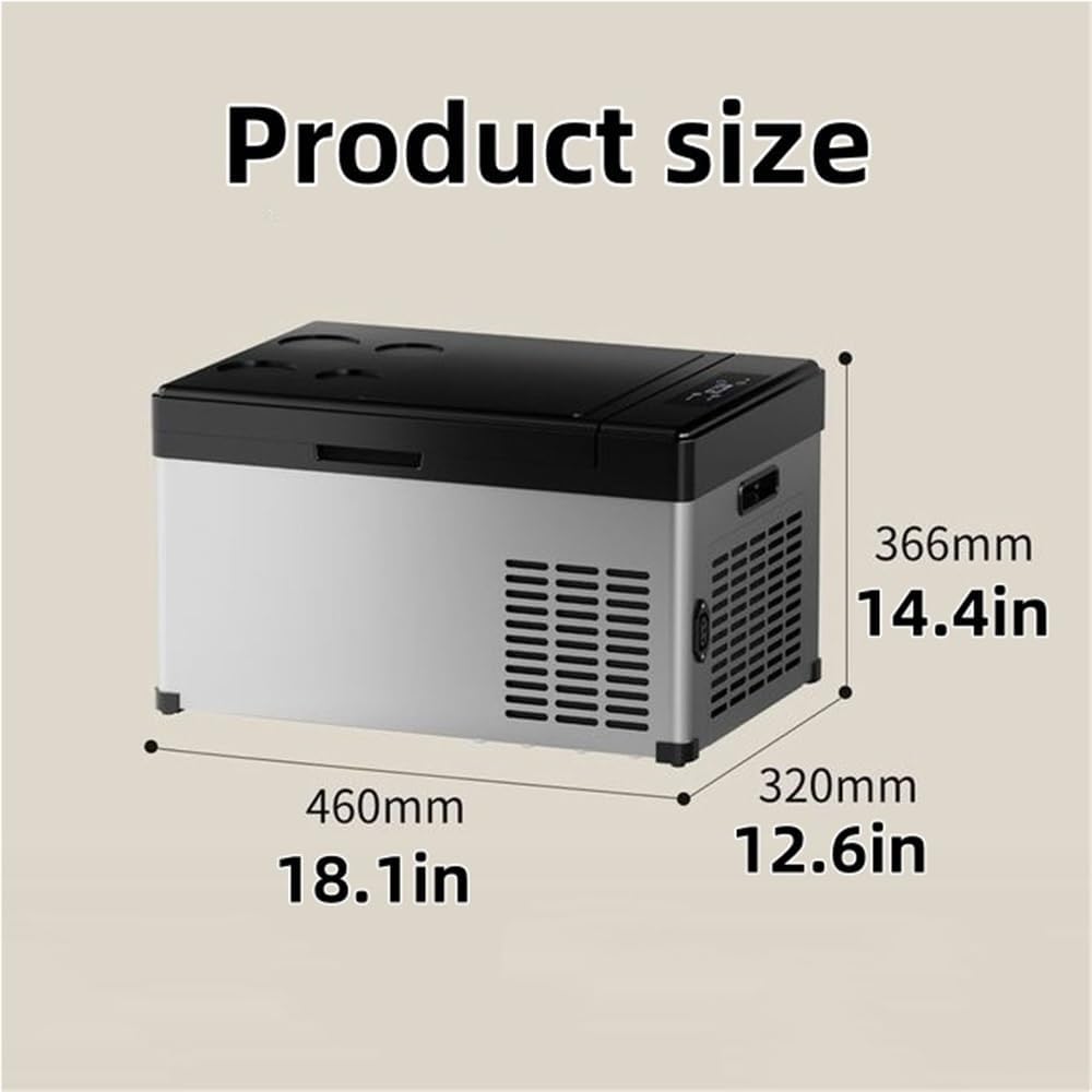 Portable Car Freezer Cooler with 12/24V DC, 0°F to 50°F Quick Cooling, 18.6L Electric Cooler Freezer for Outdoor, Camping, RV, Truc