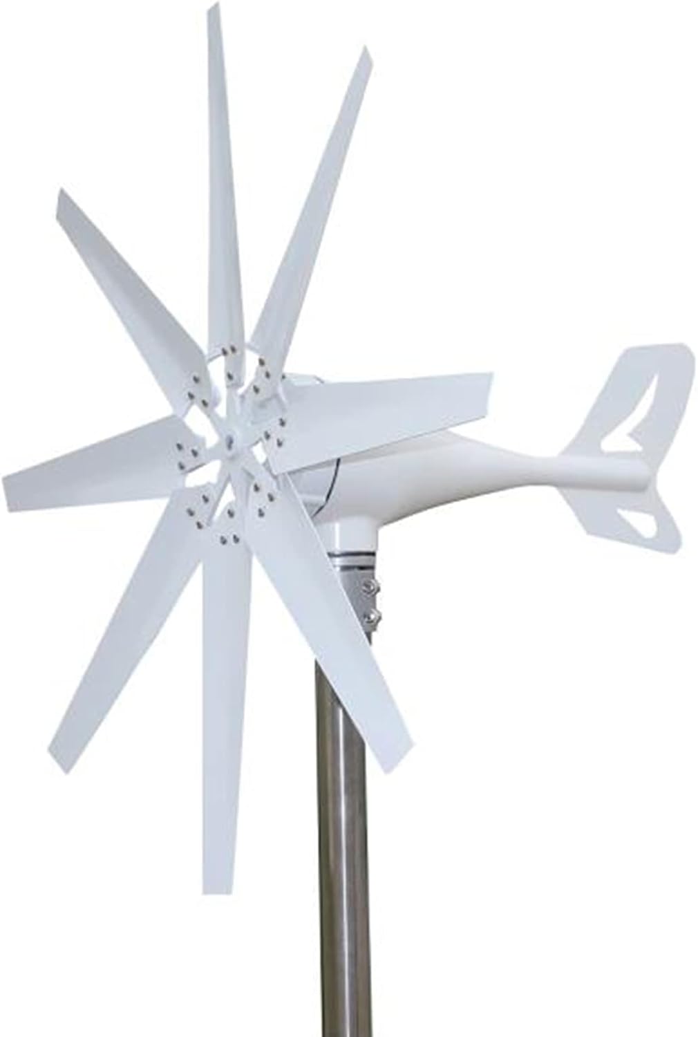 Efficient and Noiseless 1000W 8 Blades Wind Turbine Generator, 12V 24V 48V Wind Power with Controller for Home Outdoor Camping Use (White),220v