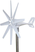 Efficient and Noiseless 1000W 8 Blades Wind Turbine Generator, 12V 24V 48V Wind Power with Controller for Home Outdoor Camping Use (White),220v