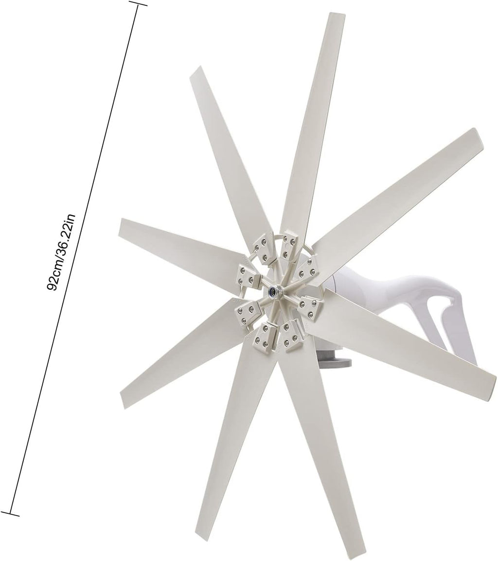 Wind Turbine Generator Kit 600W 12V w/8 Blade, Wind Generator Kit w/Charge Controller, Wind Power Generator for Marine, Home, Windmill Generator Suit for Hybrid Solar Wind System