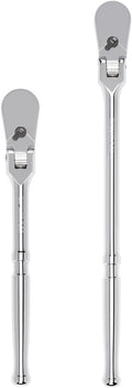 TEKTON 1/2 Inch Drive Flex Head Non-Quick-Release Ratchet Set, 2-Piece (10-1/2, 14 in.) | SRH92201
