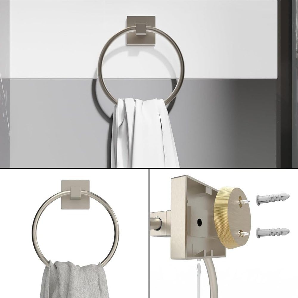 Toilet Paper Holder Towel Ring Bathroom Accessories Hardware Set Double Post Pivoting Toilet Roll Holder Stainless Steel,Brushed Gold