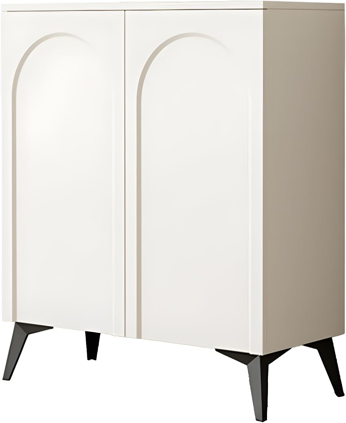 LITFAD Wood Buffet Sideboard Floor Freestanding Cupboard Modern Style Entrance Cabinet, Kitchen Appliance Storage Cabinets, Living Room Storage Cabinet - White 23.5' L x 13.5' W x 39.5' H