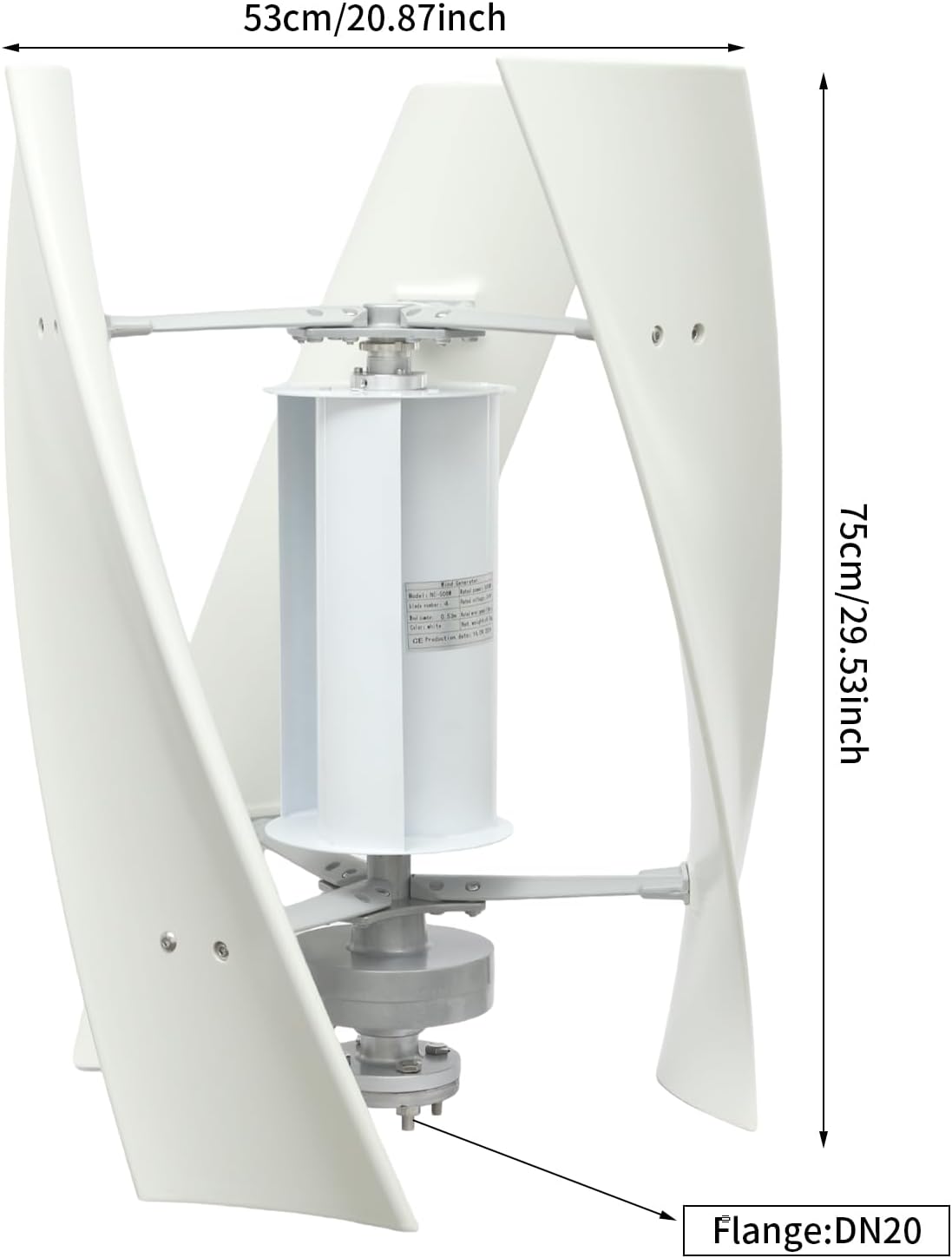 Wind Turbine Generator Kit, 100W 24V Vertical Axis Wind Turbine Generator with Controller & Winds-Assisted Wheel, 3 Blades Winds Power Generator Permanent Magnet generator for Boats, Gazebos, Home, RV