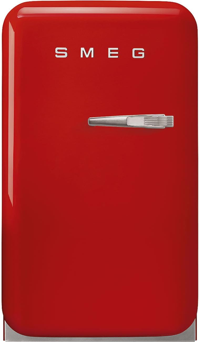 Smeg FAB5 Retro Mini Fridge – 50s Style Compact Small Refrigerator, 1.2 cu ft, Automatic Defrost, LED Lighting, Adjustable Shelves– Made in Italy – Perfect for Home, Dorm, Office, Hotel -Red