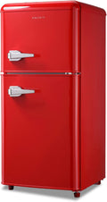 Anukis Mini Fridge with Freezer 3.2 Cu Ft 2 Door Mini Fridge for Apartment, Dorm, Office, Family, Basement, Garage - Retro Red
