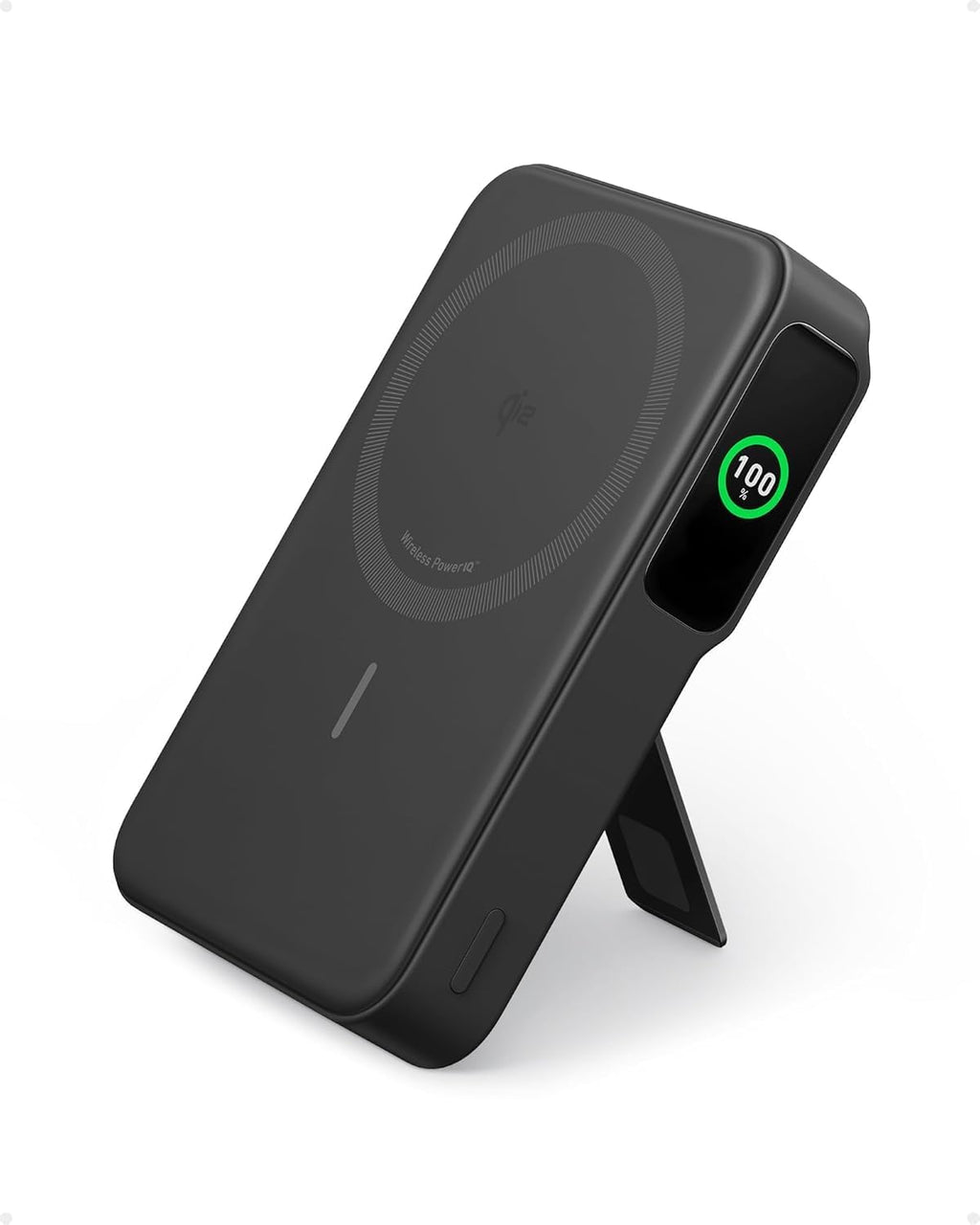 Anker MagGo Power Bank 10,000mAh MagSafe Charger Stand Compatible, MagGo 2-in-1 Charging Station