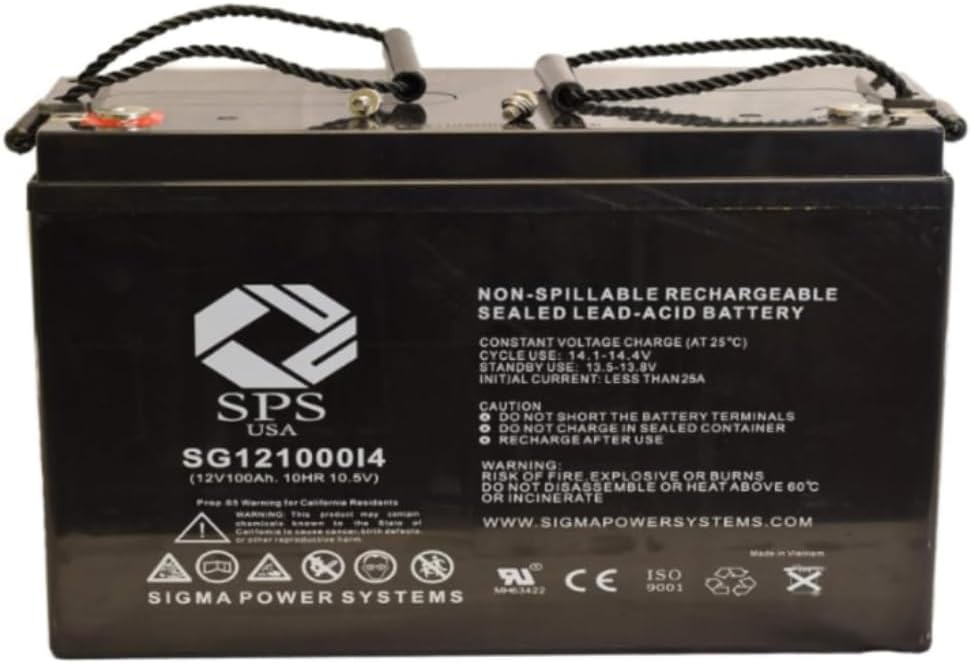 SPS Brand 12V 100Ah Replacement Battery for Patriot Solar 100W Portable Generator