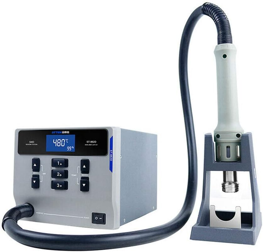 ST862D Soldering Station 1000W Intelligent Hot Air Rework Station for Phone PCB Soldering Repair Straight Wind & Cycl (220V)