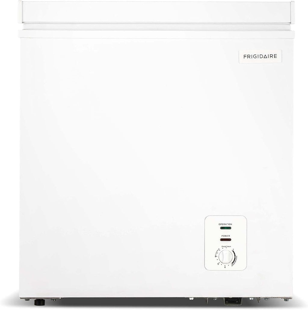 Frigidaire Chest Deep Freezer, 2.0 Cu. Ft. Capacity, Adjustable Thermostat-Removable Vinyl Coated Wire Basket-Easy Defrost Drain- Garage Ready- Pearl White
