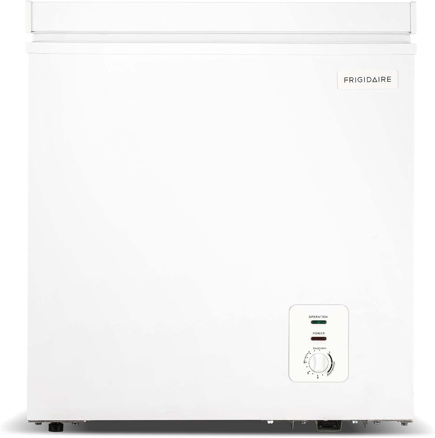 Frigidaire Chest Deep Freezer, 2.0 Cu. Ft. Capacity, Adjustable Thermostat-Removable Vinyl Coated Wire Basket-Easy Defrost Drain- Garage Ready- Pearl White