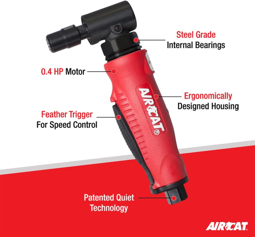 AIRCAT Pneumatic Tools 6255 Composite Right Angle Die Grinder 20,000 RPM