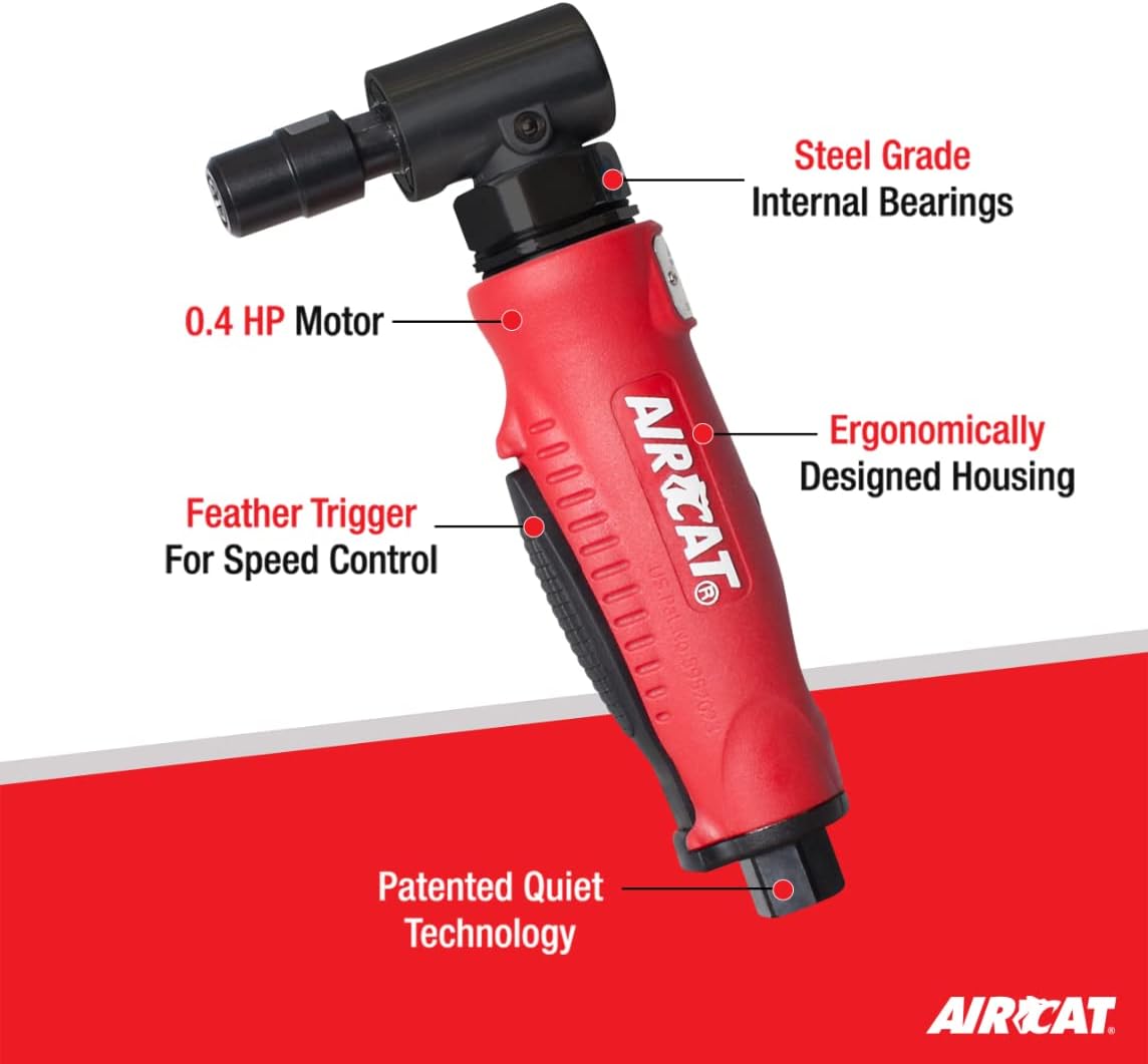 AIRCAT Pneumatic Tools 6255 Composite Right Angle Die Grinder 20,000 RPM