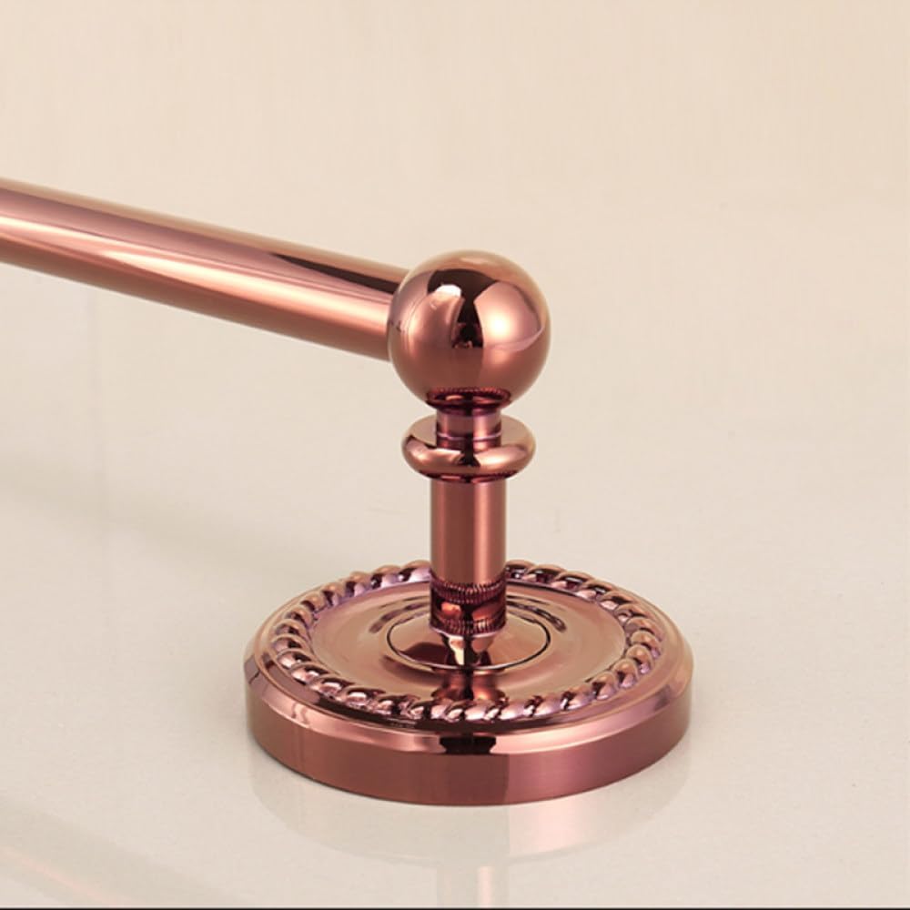 Towel Rack Solid Brass Bathroom Accessories Set Robe Hook Paper Holder Towel Rack Towel Ring Bathroom Sets Rose Gold Bath Towel Rail Double Towel Rail
