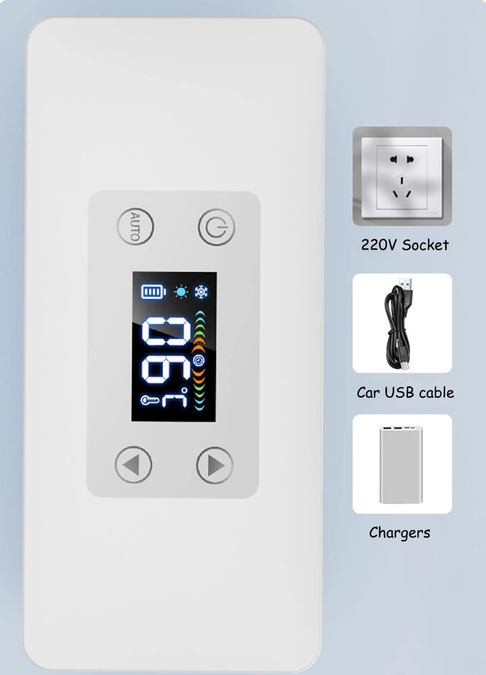 Portable Insulin Cool Box, High Capacity Medicine Mini Intelligent Electric Fridge Cooler Bag Thermostat Under with Charging Cable for Travel & Household,1cell