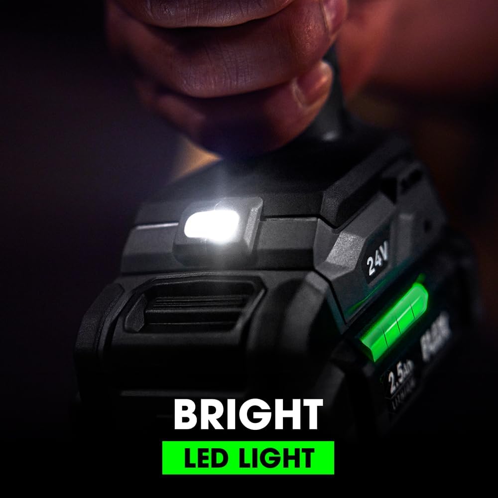 FLEX 24V Brushless Cordless 2-Tool Combo Kit: 1/2-Inch 2-Speed Drill Driver and 1/4-Inch Hex Impact Driver with (2) 2.5Ah Lithium Batteries and 160W Fast Charger - FXM201-2A